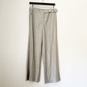 ST. JOHN Gray Wide Leg Dress Pants With Belt 6